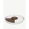 Christofle Mood Stainless Steel, Walnut & Porcelain 10-piece Party Tray