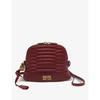 Sandro Thelma Leather Shoulder Bag In Red Bordeaux