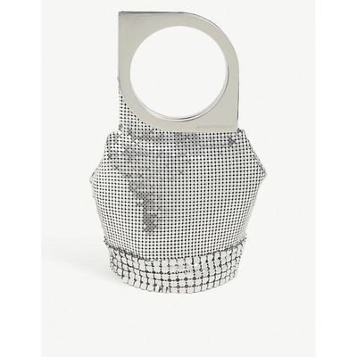 Paco Rabanne Op' Art Metal Mesh Top-handle Bag In Silver