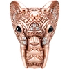 THOMAS SABO WOMENS ELEPHANT'S HEAD 18CT ROSE GOLD-PLATED STERLING SILVER, ZIRCONIA AND ONYX KARMA BEAD,633-10140-K026652740