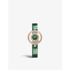 Chopard Rose Gold 203957-5209 Happy Diamonds 18ct Rose-gold, 0.91ct Full-cut Diamond And Alligator-embossed In Rose Gold