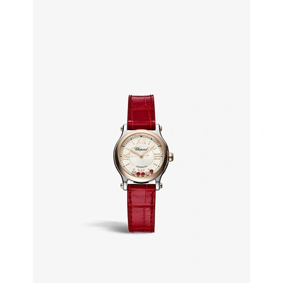 Chopard Rose Gold 278573-6026 Happy Sport 18ct Rose-gold, Ruby And 0.06ct Brilliant-cut Diamond Automatic Wa