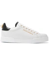 Dolce & Gabbana White Low Top Sneakers With Logo Lettering On The Tongue And Logo Detail On The Heel In Leather Woma In White