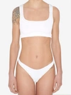 Reina Olga Ginny Scrunch-effect Bikini Set In White