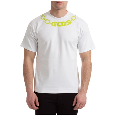 Gcds Chain Logo Neck T-shirt In White