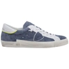 Philippe Model Prsx Daim Jeans Low-top Sneakers In Blue