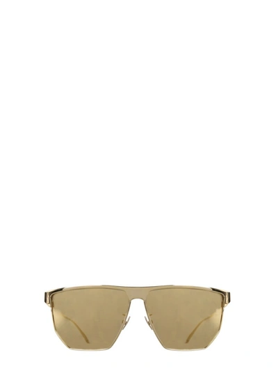 Bottega Veneta Eyewear Angular Aviator Sunglasses In Gold