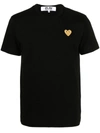 Comme Des Garçons Play Golden Heart Patch T-shirt In Black