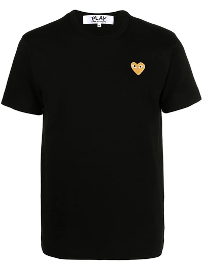 Comme Des Garçons Play Heart Patch T-shirt In Black