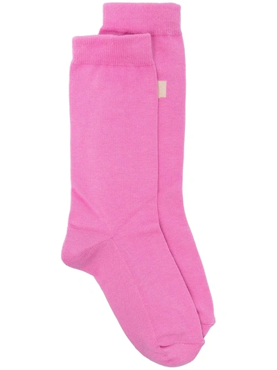Isabel Marant Logo-intarsia Socks In Pink