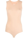Maison Margiela Fitted Sleeveless Bodysuit In Neutrals