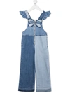 STELLA MCCARTNEY BUTTERFLY-EMBROIDERED DENIM JUMPSUIT