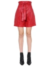 Philosophy Di Lorenzo Serafini Leather-effect Tie-waist Shorts In Red