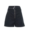 Isabel Marant Étoile Parana Paperbag-waist Cotton-blend Shorts In Black