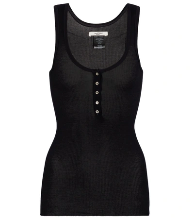 Isabel Marant Étoile Louisalic Ribbed Cotton Tank Top In Black