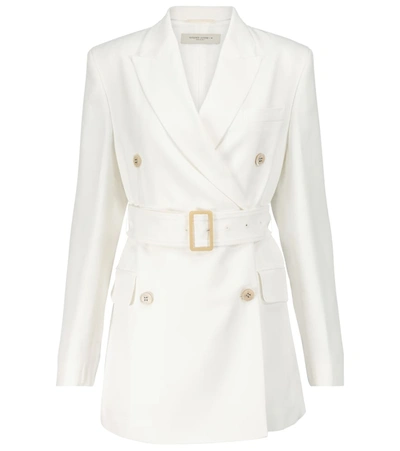 Golden Goose Double-breasted Belted Blazer In White