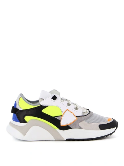 Philippe Model Eze Sneakers In White Synthetic Fibers In Multicolour