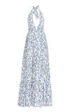 AGUA BY AGUA BENDITA WOMEN'S OLIVA ACACIAS-PRINT LINEN MAXI HALTER DRESS