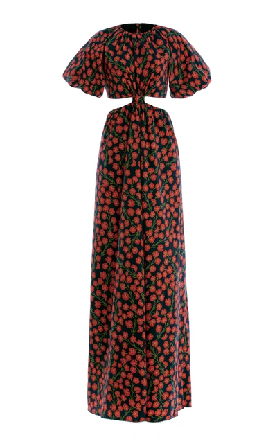 Agua By Agua Bendita Women's Laurel Cutout Bermelo-print Cotton Poplin Maxi Dress