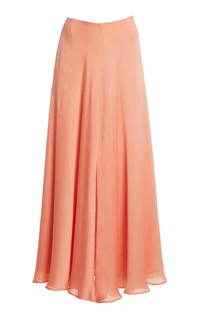 Galvan Womens Apricot Felicity Crepe Maxi Skirt 8