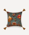 House Of Hackney Artemis Large Velvet Cushion In Petrol