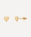 Dinny Hall 10ct Gold Bijou Small Folded Heart Stud Earrings In Gold