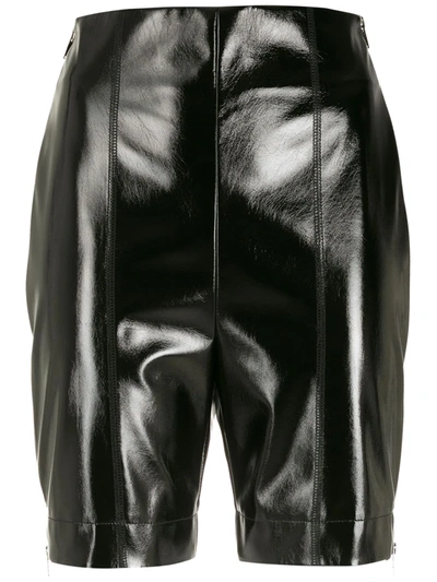 Gloria Coelho Side Zip Biker Shorts In Black