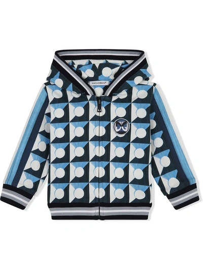 Dolce & Gabbana Babies' Kids Geometric Hoodie (3-30 Months) In Blue