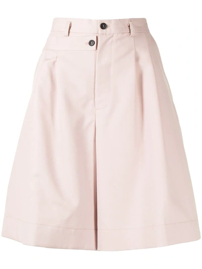 Delada Double-waistband Wool-blend Shorts In Pink