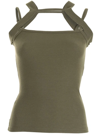 Dion Lee Rib-knit Holster Tank Top In Green