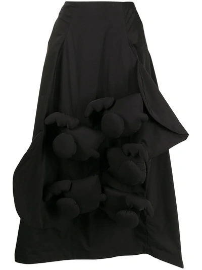 Enföld 3d Appliqué Skirt In Black