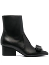 FERRAGAMO SALVATORE FERRAGAMO WOMEN'S BLACK OTHER MATERIALS BOOTS,741022 5