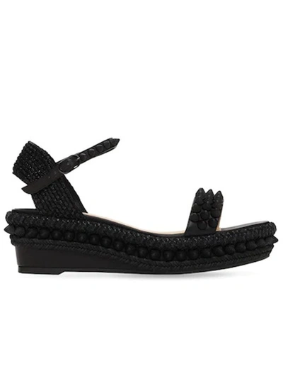 Christian Louboutin Women's Black Leather Sandals