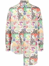Gcds Patchwork-print Asymmetric Shirt In Multicolor