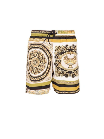 Versace Multicolor Barocco Mosaic Swim Shorts In 5w060 Whtgl