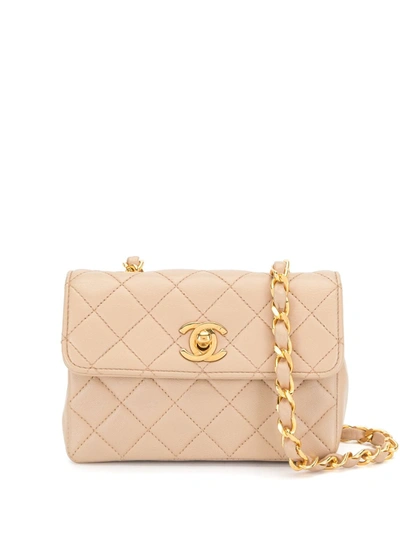 Pre-owned Chanel 1990 Diamond-quilted Mini Bag In Pink