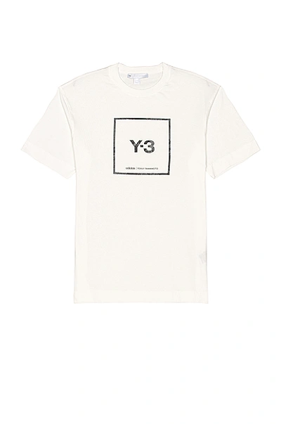 Y-3 U Square Label Graphic Tee In White