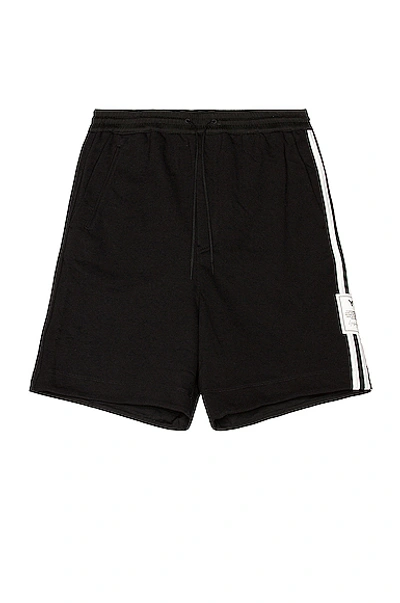 エ*ケ様 Y-3 M3 STRIPE TERRY SHORTS H16336 Y-3 Black 3-stripes Terry Crew Shorts | ModeSens