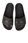 Balenciaga Rubber Logo Pool Slides In Black