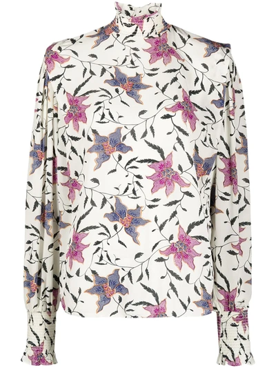 Isabel Marant Étoile Floral-print Blouse In Neutrals