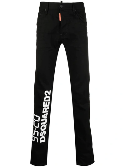 Dsquared2 95:20 Cool Guy Mid-rise Straight-leg Jeans In Black