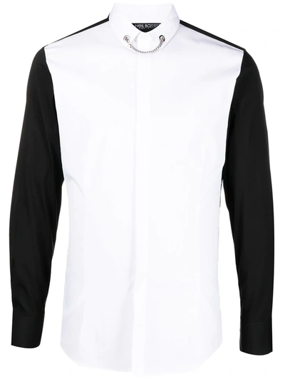 Neil Barrett Colour-block Chain-trim Shirt In White