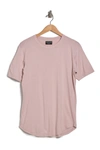 Goodlife Crew Neck Curve Hem T-shirt In Rose Dust