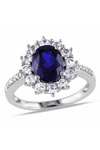 DELMAR DIAMOND & CREATED SAPPHIRE RING,075000647517