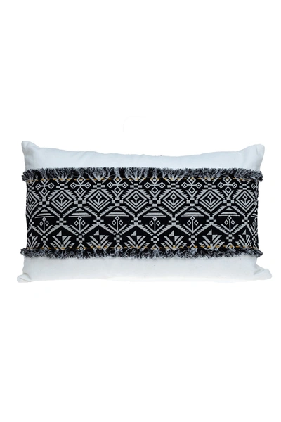 Parkland Collection Quest Transitional White Throw Pillow