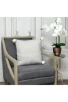 Parkland Collection Allegro Transitional Ivory Throw Pillow In Ivory