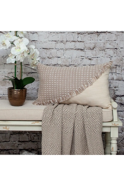 Parkland Collection Nirvana Transitional Beige Throw Pillow