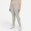 Nike Women's  Sportswear Essential High-waisted Leggings (plus Size) In Grey/white