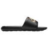 Nike Victori One Slide Sandals In Black/metallic Gold/black