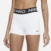 Nike Women's  Pro 3" Shorts In White/black
